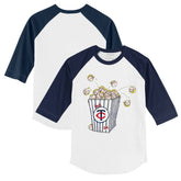 Minnesota Twins Tiny Turnip Youth Popcorn 3/4-Sleeve Raglan T-Shirt - White/Navy T-shirts
