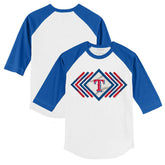 Texas Rangers Tiny Turnip Youth Prism Arrows 3/4-Sleeve Raglan T-Shirt - White/Royal T-shirts
