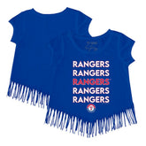 Texas Rangers Tiny Turnip Girls Youth Stacked Fringe T-Shirt - Royal T-shirts