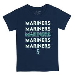 Seattle Mariners Tiny Turnip Youth Stacked T-Shirt - Navy T-shirts
