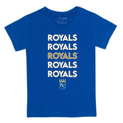 Kansas City Royals Tiny Turnip Youth Stacked T-Shirt - Royal T-shirts