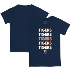 Detroit Tigers Tiny Turnip Youth Stacked T-Shirt - Navy T-shirts