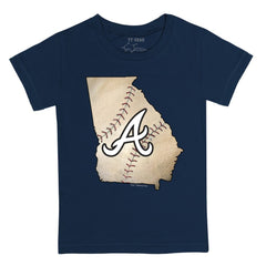 Atlanta Braves Tiny Turnip Youth State Outline T-Shirt - Navy T-shirts