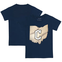 Cleveland Guardians Tiny Turnip Youth State Outline T-Shirt - Navy T-shirts