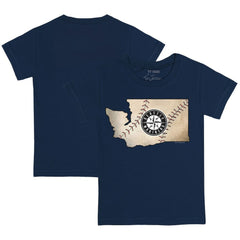 Seattle Mariners Tiny Turnip Youth State Outline T-Shirt - Navy T-shirts
