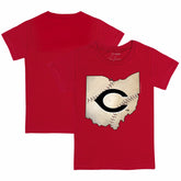 Cincinnati Reds Tiny Turnip Youth State Outline T-Shirt - Red T-shirts