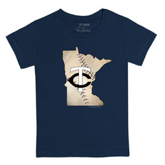 Minnesota Twins Tiny Turnip Youth State Outline T-Shirt - Navy T-shirts
