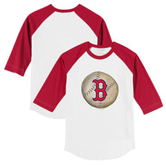 Boston Red Sox Tiny Turnip Youth Stitched Baseball 3/4-Sleeve Raglan T-Shirt - White/Red T-shirts