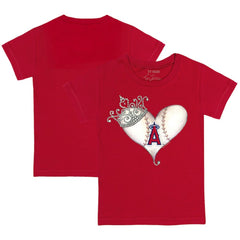 Los Angeles Angels Tiny Turnip Youth Tiara Heart T-Shirt - Red T-shirts