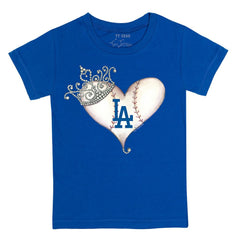 Los Angeles Dodgers Tiny Turnip Youth Tiara Heart T-Shirt - Royal T-shirts
