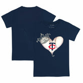 Minnesota Twins Tiny Turnip Youth Tiara Heart T-Shirt - Navy T-shirts