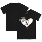 Chicago White Sox Tiny Turnip Youth Tiara Heart T-Shirt - Black T-shirts
