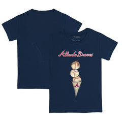 Atlanta Braves Tiny Turnip Youth Triple Scoop T-Shirt - Navy T-shirts