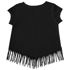 Baltimore Orioles Tiny Turnip Girls Youth Unicorn Fringe T-Shirt - Black T-shirts