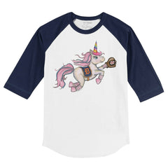 Detroit Tigers Tiny Turnip Youth Unicorn 3/4-Sleeve Raglan T-Shirt - White/Navy T-shirts
