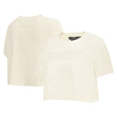 Brooklyn Nets Pro Standard Women's Neutral Boxy Crop T-Shirt Cream
