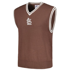 St. Louis Cardinals PLEASURES Knit V-Neck Pullover Sweater Vest - Brown Pullover