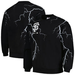 San Francisco Giants PLEASURES Lightning Crewneck Pullover Sweatshirt - Black Pullover