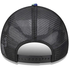 Tottenham Hotspur New Era Black Glitch All Over Print E-Frame Trucker Adjustable Hat - New Era