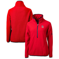 San Diego Padres Cutter & Buck Women's Americana Logo Cascade Eco Sherpa Fleece Half-Zip Pullover Jacket - Red Jackets