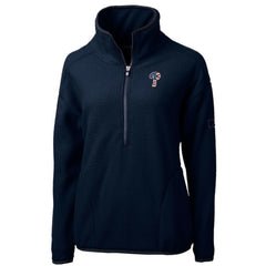 Philadelphia Phillies Cutter & Buck Women's Americana Logo Cascade Eco Sherpa Fleece Half-Zip Pullover Jacket - Navy Jackets