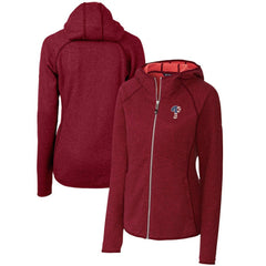 Philadelphia Phillies Cutter & Buck Women's Americana Logo Mainsail Sweater-Knit Full-Zip Hoodie - Cardinal Hoodies