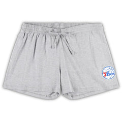 Philadelphia 76ers Women's Plus Size T-Shirt & Shorts Combo Set Royal/Heather Gray - Fanatics