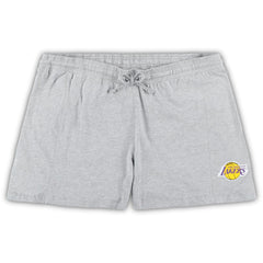 Los Angeles Lakers Women's Plus Size T-Shirt & Shorts Combo Set Purple/Heather Gray - Fanatics