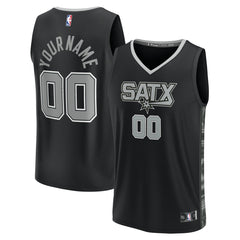 San Antonio Spurs Fast Break Custom Replica Jersey Black Statement Edition - Fanatics