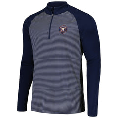 Houston Astros Levelwear Charter Striped Raglan Quarter-Zip Top - Navy Tops