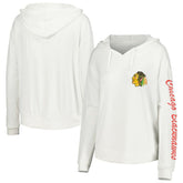 Chicago Blackhawks Concepts Sport Women's Accord Hacci Long Sleeve Hoodie Top - White | US 5335010