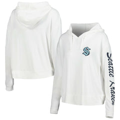 Seattle Kraken Concepts Sport Women's Accord Hacci Long Sleeve Hoodie Top - Cream | US 5335022