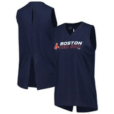 Boston Red Sox Levelwear Women's Paisley Chase V-Neck Tank Top - Navy Tanks