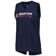 Boston Red Sox Levelwear Women's Paisley Chase V-Neck Tank Top - Navy Tanks