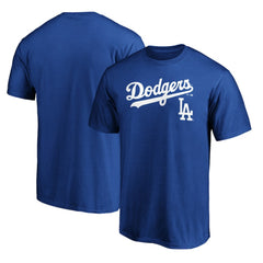 Los Angeles Dodgers Team Lock Up Wordmark T-Shirt - Royal T-shirts