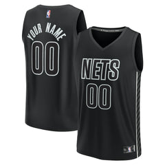 Brooklyn Nets Youth Fast Break Replica Custom Jersey Statement Edition Black - Fanatics
