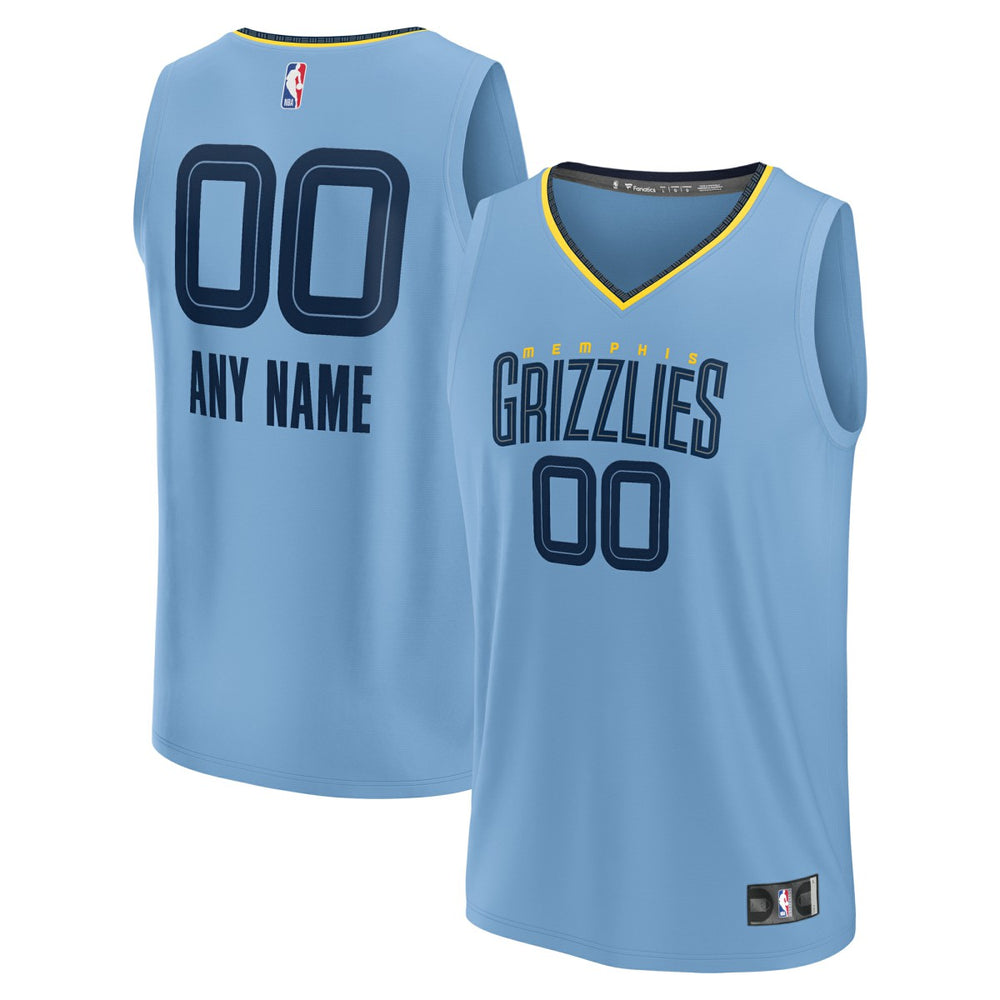 Memphis Grizzlies Youth Fast Break Replica Custom Jersey Statement Edition Light Blue - Fanatics