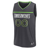 Minnesota Timberwolves Youth Custom Fast Break Jersey Statement Edition Black - Fanatics