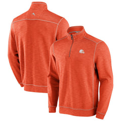 Cleveland Browns Tobago Bay Tri-Blend Half-Zip Sweatshirt - Orange Sweatshirts