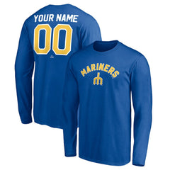 Seattle Mariners Personalized Cooperstown Collection Winning Streak Long Sleeve T-Shirt - Royal T-shirts