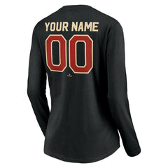 Houston Astros Women's Personalized Cooperstown Collection Alternate Winning Streak Long Sleeve V-Neck T-Shirt - Black T-shirts