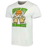Milwaukee Bucks Homage Unisex Hometown Hyper Local Tri-Blend T-Shirt Ash