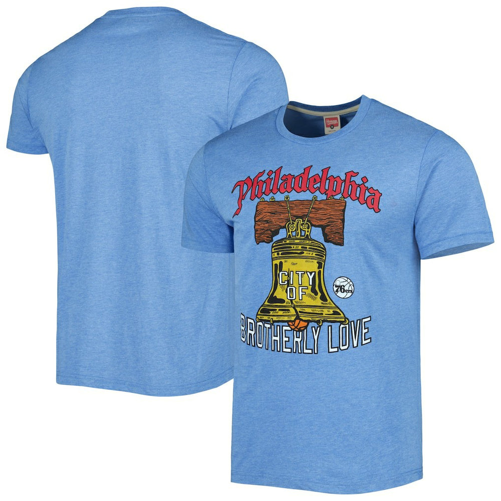 Philadelphia 76ers Homage Unisex Hometown Hyper Local Tri-Blend T-Shirt Light Blue