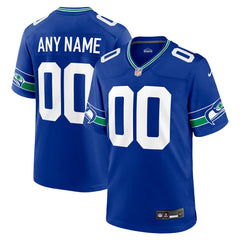 Seattle Seahawks Throwback Custom Jersey - Royal Jerseys
