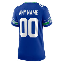 Seattle Seahawks Women's Throwback Custom Jersey - Royal Jerseys