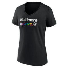 Baltimore Orioles Women's City Pride V-Neck T-Shirt - Black T-shirts