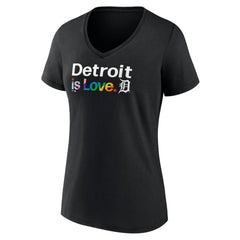 Detroit Tigers Women's City Pride V-Neck T-Shirt - Black T-shirts