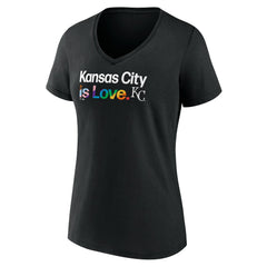 Kansas City Royals Women's City Pride V-Neck T-Shirt - Black T-shirts