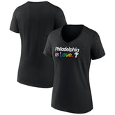 Philadelphia Phillies Women's City Pride V-Neck T-Shirt - Black T-shirts