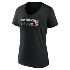 San Francisco Giants Women's City Pride V-Neck T-Shirt - Black T-shirts